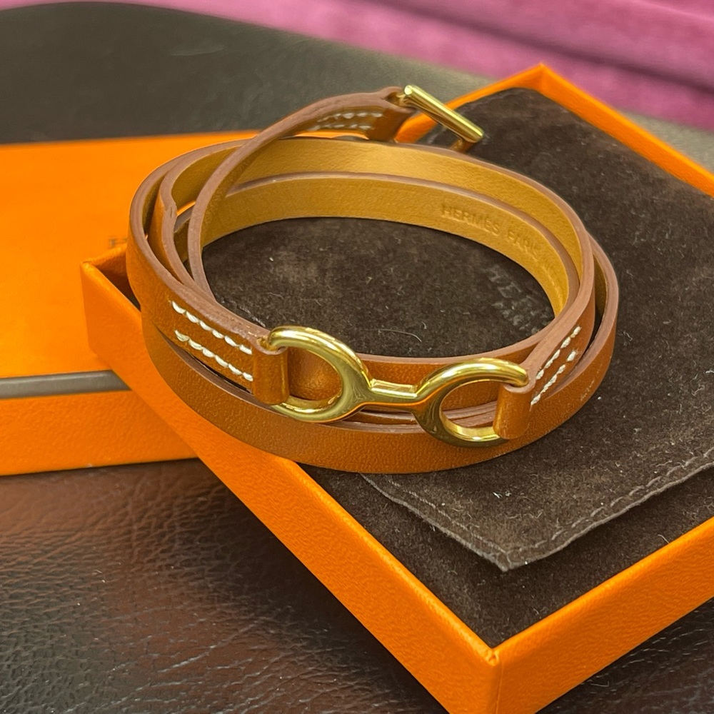 Hermes bracelet leather brown